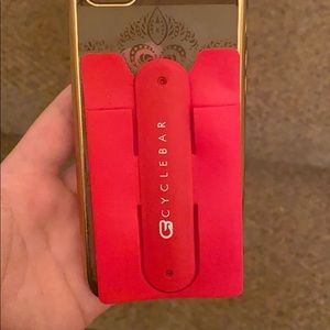 Cycle bar stick on car holder for phone case